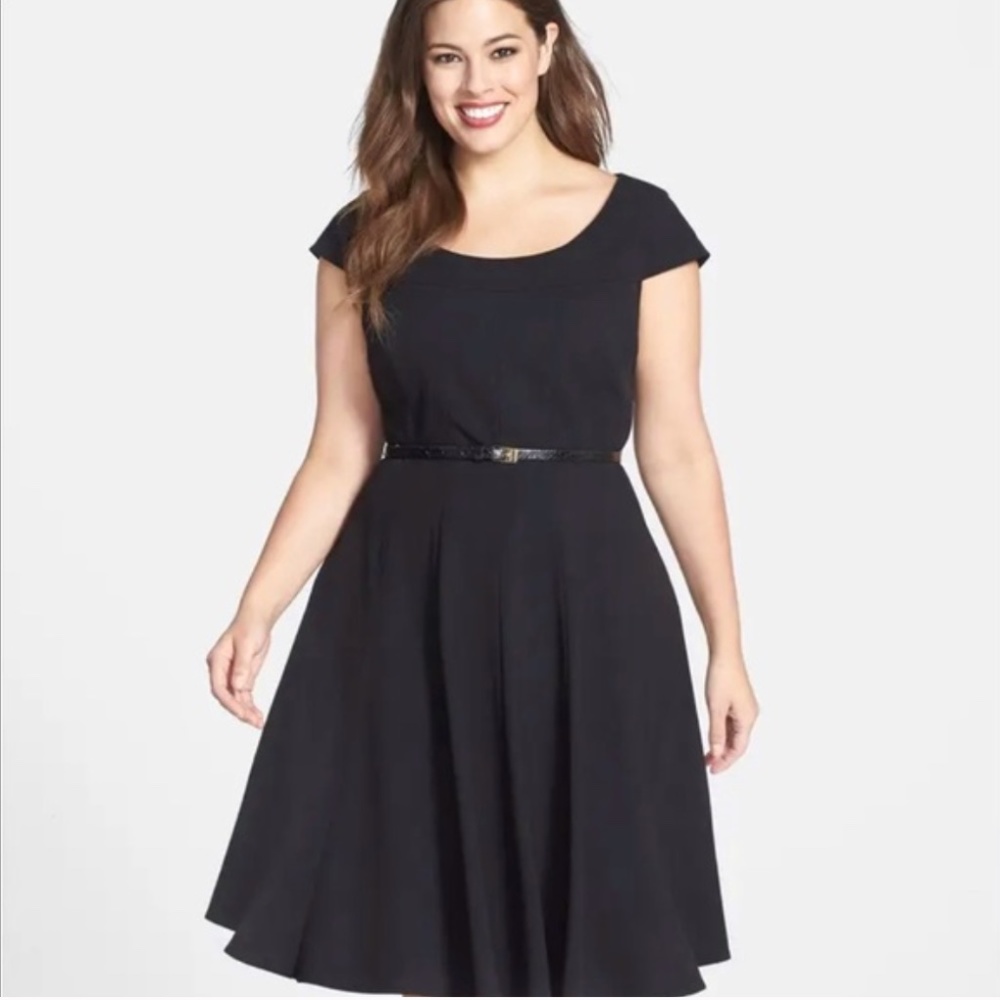 Calvin Klein Cap Sleeve Fit and Flare Dress
